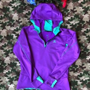 Salomon Purple Hoodie Jacket Pullover Purple Large